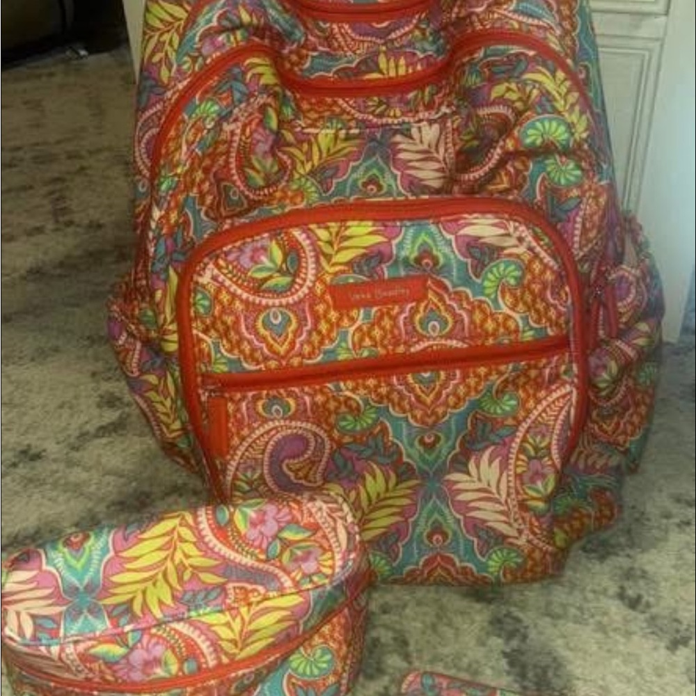 Vera Bradley Multicolor Paisley Backpack Set